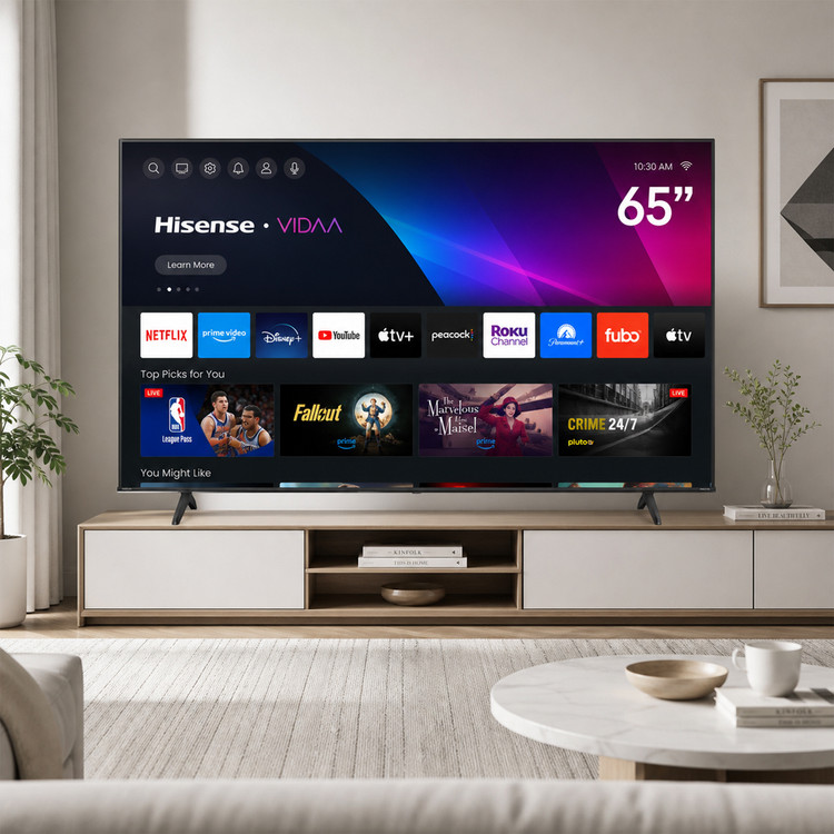 تلویزیون هایسنس 65 اینچ مدل 65A61Q | 4K UHD با سیستمعامل VIDAA
